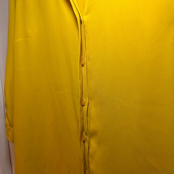 Dorothy Perkins Yellow Roll-Sleeve Blouse - Business Casual / Workwear - US 10 - Picture 6 of 9